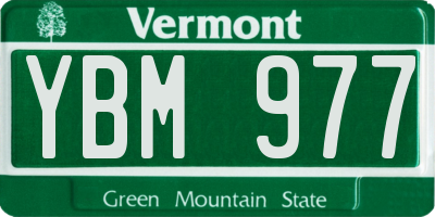 VT license plate YBM977