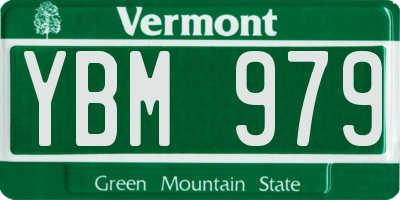 VT license plate YBM979