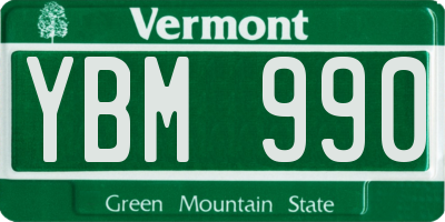 VT license plate YBM990