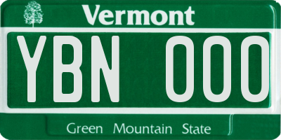 VT license plate YBN000