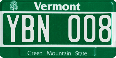 VT license plate YBN008