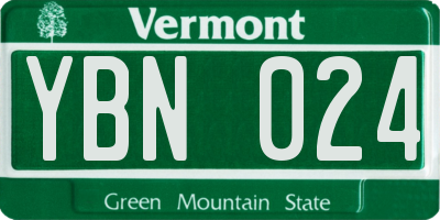 VT license plate YBN024