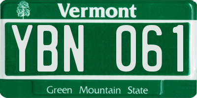 VT license plate YBN061