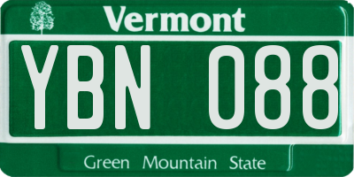 VT license plate YBN088