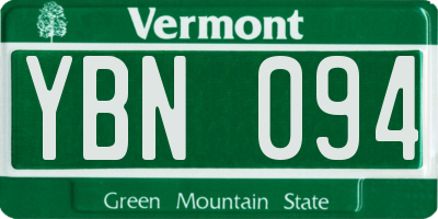 VT license plate YBN094
