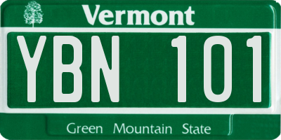 VT license plate YBN101