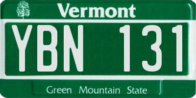 VT license plate YBN131