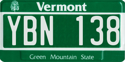 VT license plate YBN138