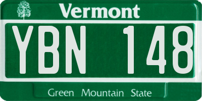 VT license plate YBN148