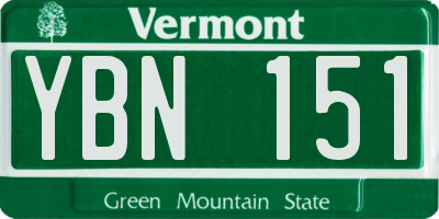 VT license plate YBN151