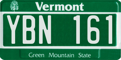 VT license plate YBN161