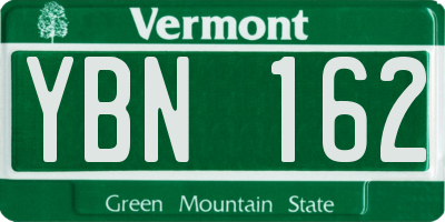 VT license plate YBN162