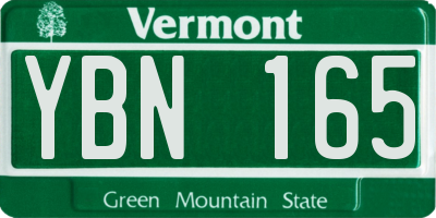 VT license plate YBN165