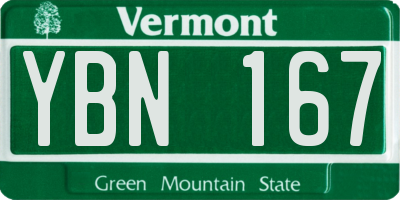 VT license plate YBN167