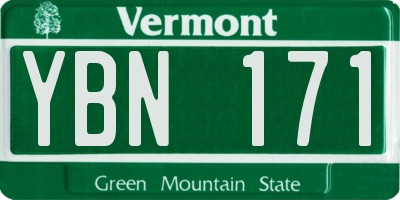 VT license plate YBN171