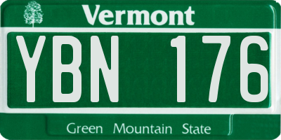 VT license plate YBN176