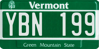 VT license plate YBN199