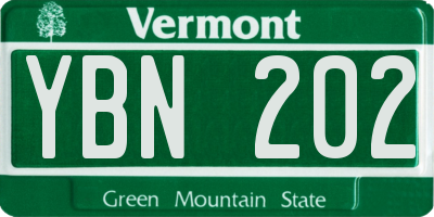 VT license plate YBN202