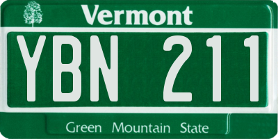 VT license plate YBN211