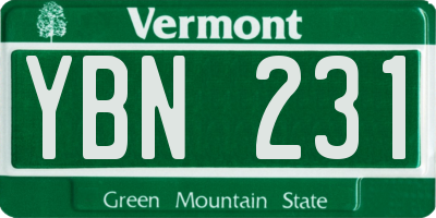 VT license plate YBN231