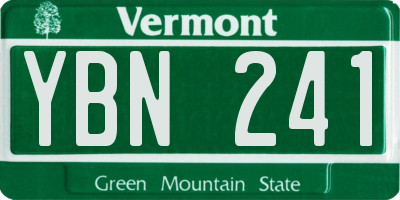 VT license plate YBN241