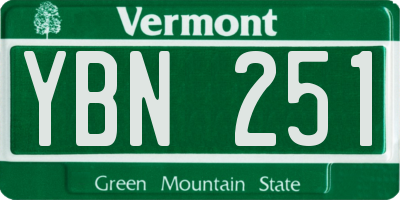 VT license plate YBN251