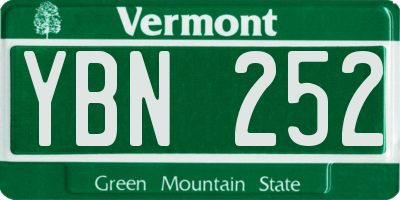 VT license plate YBN252