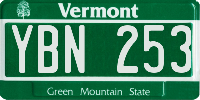 VT license plate YBN253