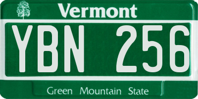 VT license plate YBN256