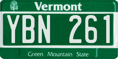 VT license plate YBN261