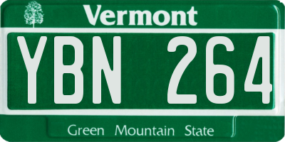 VT license plate YBN264