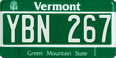 VT license plate YBN267