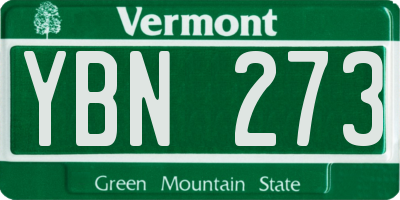 VT license plate YBN273