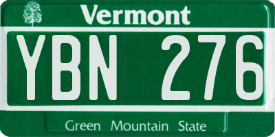 VT license plate YBN276