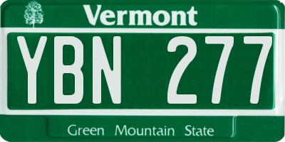 VT license plate YBN277
