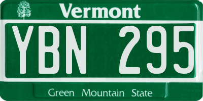 VT license plate YBN295