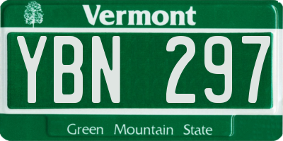 VT license plate YBN297