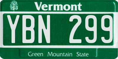 VT license plate YBN299
