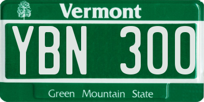 VT license plate YBN300
