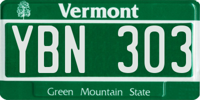 VT license plate YBN303