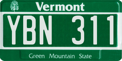 VT license plate YBN311