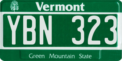 VT license plate YBN323