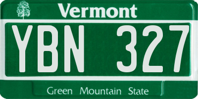 VT license plate YBN327
