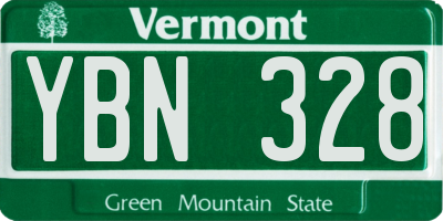 VT license plate YBN328