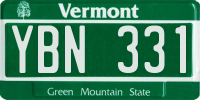 VT license plate YBN331