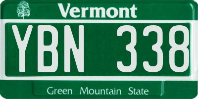VT license plate YBN338