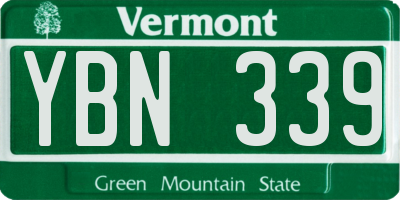 VT license plate YBN339