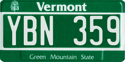 VT license plate YBN359