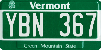 VT license plate YBN367