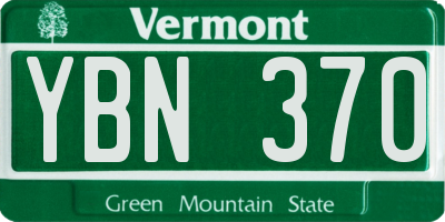 VT license plate YBN370